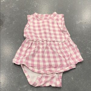 SPEARMINT LOVE lavender plaid tank bodysuit